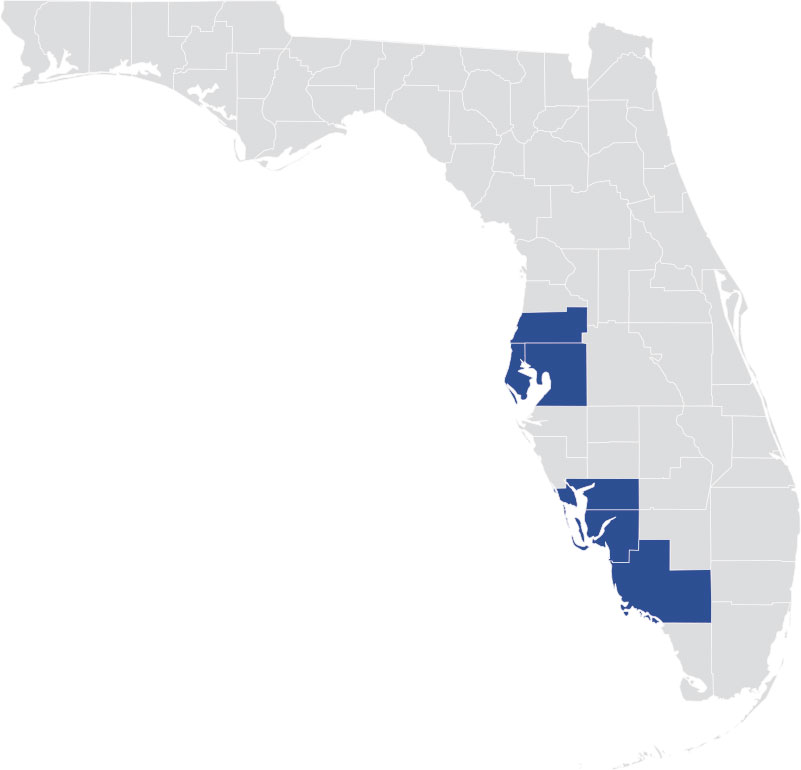 Areas We Serve in West and Southwest Florida